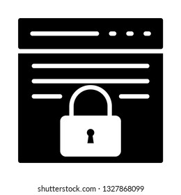 web page lock glyph icon