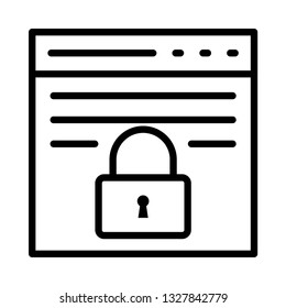 web page lock line icon 