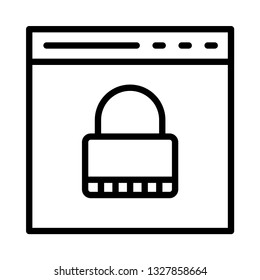 web page lock line icon