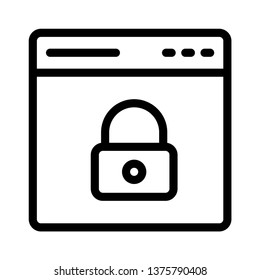 web page lock line icon