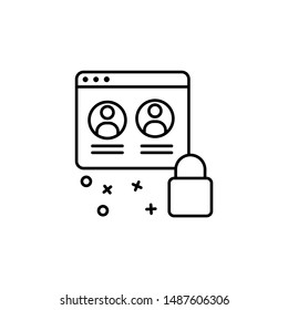 Web page lock security icon. Element of cyber security icon