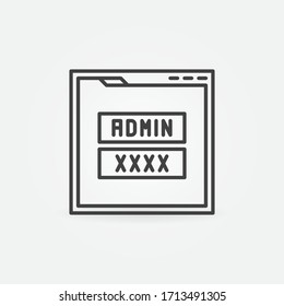 Web page with login and password fields vector outline concept icon