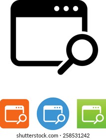Web page with magnifying glass / Web search icon