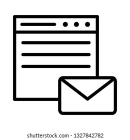 web page mail line icon