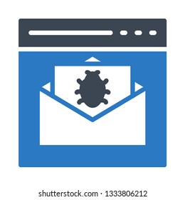web page mail virus glyph double color icon