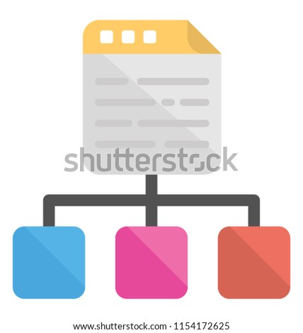 
A web page making hierarchy in three areas depicting sitemap 
