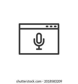 página web con icono de micrófono