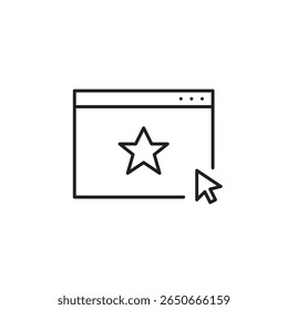 página da Web, clique com o mouse e comece. Site mais bem classificado, favoritos salvos. Pixel perfeito, ícone de vetor de traçado editável