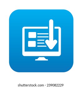 Web page on blue button,clean vector