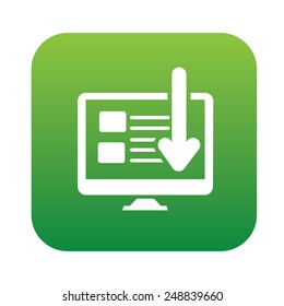 Web page on green button,clean vector