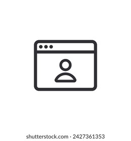 Web page. Online icon. Internet icon. Web sign. Browser icon. Web site. Development. Search page. Homepage. Start page. Global network. Identification card sign. Profile icon. Id card. Web access.