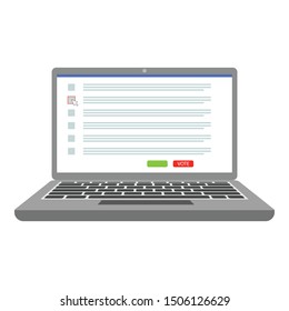 Web page online vote icon. Flat illustration of web page online vote vector icon for web design