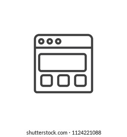 Web page outline icon. linear style sign for mobile concept and web design. Browser Window simple line vector icon. Symbol, logo illustration. Pixel perfect vector graphics
