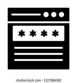 web page password glyph icon 