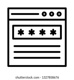 web page password line icon