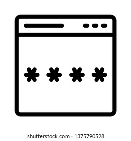 web page password line icon