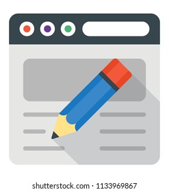 A web page with pencil showing article writing