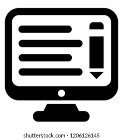 
A web page with pencil showing article writing
