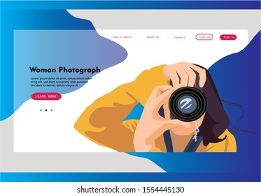 web page photography design template. Modern vector illustration concepts for website and mobile website development.