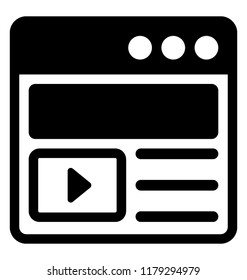 
Web page with play sign is icon for video marketing
