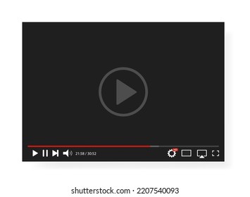 Web page for playing video recordings. Vector illustration