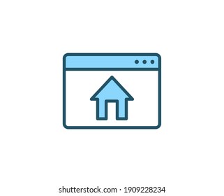 Web page premium line icon. Simple high quality pictogram. Modern outline style icons. Stroke vector illustration on a white background. 