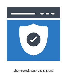 web page protection glyph double color icon
