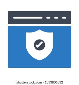 web page protection glyph double color icon
