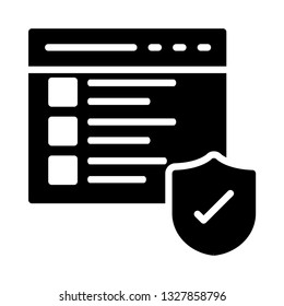 web page protection glyph icon