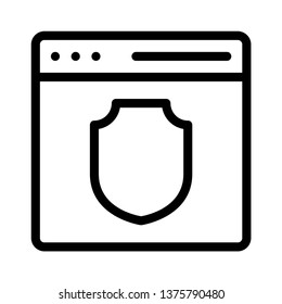 web page protection line icon