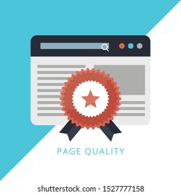 Web page ranking concept flat design. Concept of line icon