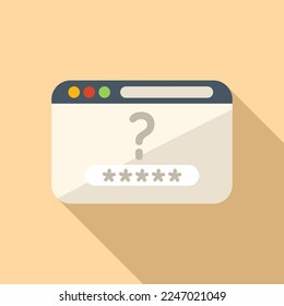 Web page recovery icon flat vector. Log account. Internet screen