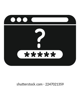 Web page recovery icon simple vector. Log account. Internet screen