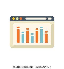 Web page report icon flat vector. Paper data. File market isolated