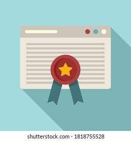 Web page reputation icon. Flat illustration of web page reputation vector icon for web design