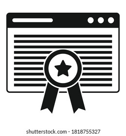 Web page reputation icon. Simple illustration of web page reputation vector icon for web design isolated on white background