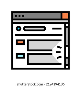 web page scroll color icon vector. web page scroll sign. isolated symbol illustration