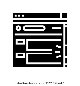 web page scroll glyph icon vector. web page scroll sign. isolated contour symbol black illustration
