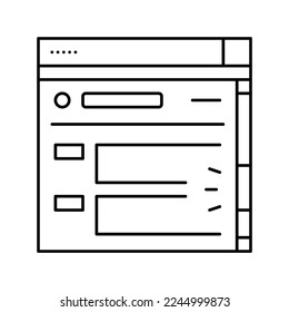 web page scroll line icon vector. web page scroll sign. isolated contour symbol black illustration