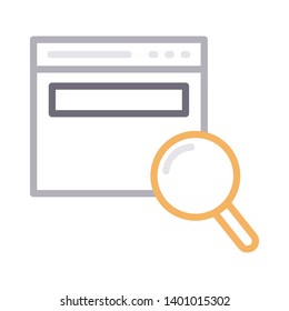 web page search vector color line icon
