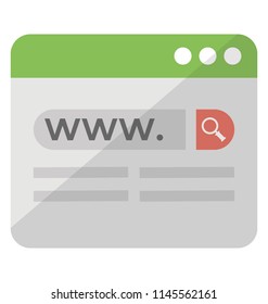 Web page with web searching bar with http denoting website icon 