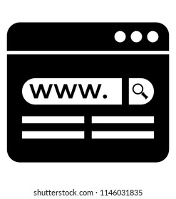 Web page with web searching bar with http denoting website icon 