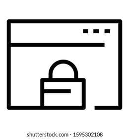 web page security icon. Vector graphics.