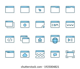 Web page set line icons in flat design with elements for web site design and mobile apps.  Collection modern infographic logo and symbol. Web vector line pictogram