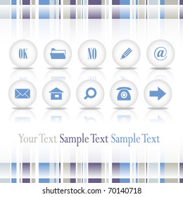 web page with set of vector buttons