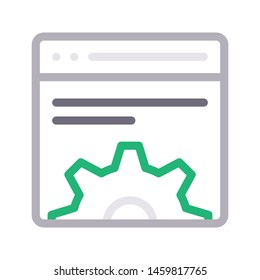 web page setting colour line vector icon