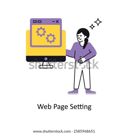 Web Page Setting Concept vector illustration.  isolated on white Background.