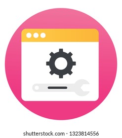Web page setting icon in flat design 