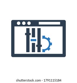 opciones de icono de configuración de página web