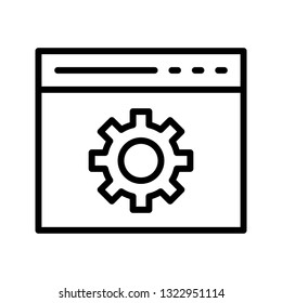 Web Page Setting Line Icon